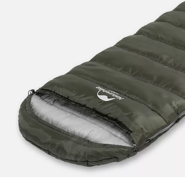 Туристический спальный мешок Naturehike U350S (до -3C) правосторонний (R) Зеленый