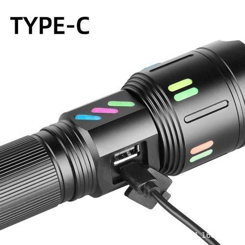 Ручний ліхтар PLD-X83-TG zoom + LCD + Type-C + PowerBank + 1х26650 (18650) 5 режимів