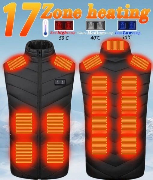 Мужской жилет с подогревом HeatFashion Electric Heating Vest (17 зон) Черный XL