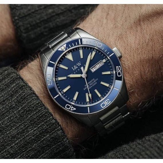 Годинник чоловічий механічний наручний Carnival BlueMarine 10 Bar (Сріблястий)