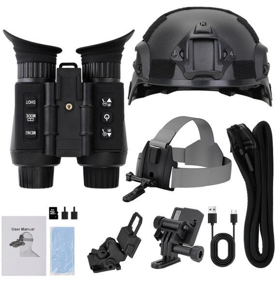 Бінокуляри нічного бачення NV8300 HD 4K (до 500м) + шолом (ABS пластик) + кріплення FMA L4G24 + карта 64Гб