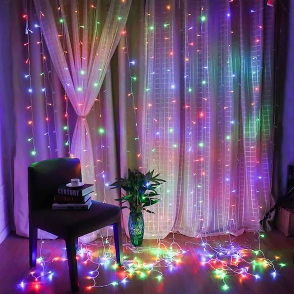 Гирлянда штора 3х3м 360 LED Мульти