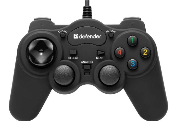 Геймпад проводной Defender Game Racer Turbo GT USB-PS 12 кнопок (Черный)