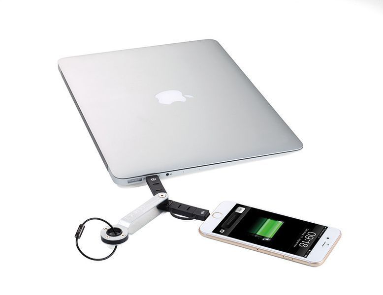 Брелок-адаптер Troika Walker USB MicroUSB металл Серый
