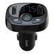 FM-модулятор трансмиттер Baseus T-Typed + bluetooth (2USB) CCTM-01 Black