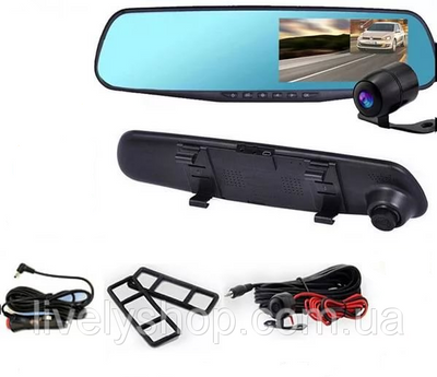 Дзеркало відеореєстратор з камерою заднього виду Vehicle Blackbox DVR Full HD 4.3 дюймів Оригінал