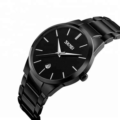 Чоловічий годинник Skmei 9140 чорні з чорним циферблатом