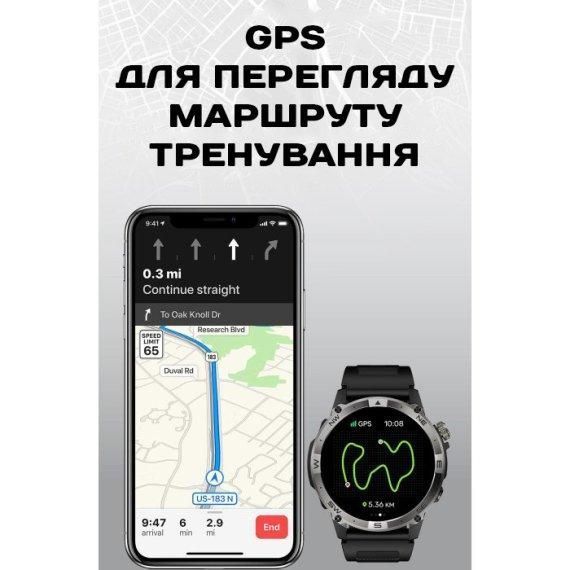 Часы умные наручные North Edge GPS Titan Black Spider (2 ремешка)
