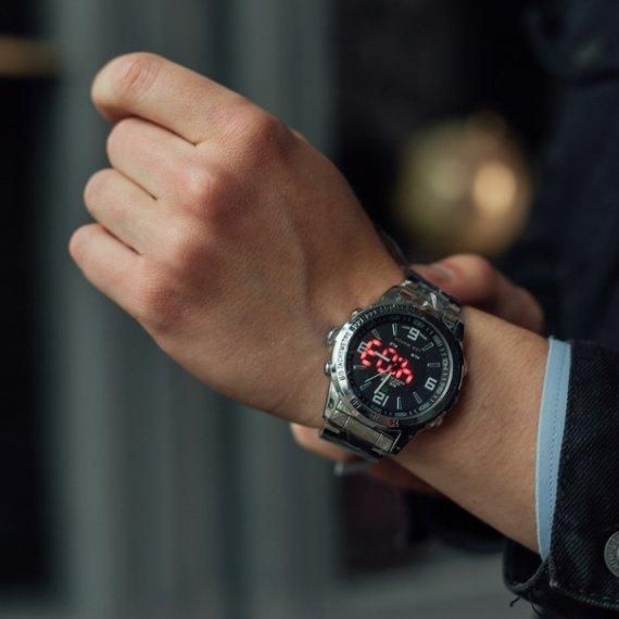 Годинник чоловічий наручний Weide Standart Silver