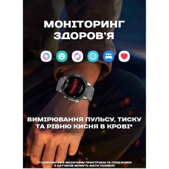 Часы умные наручные North Edge GPS Titan Black Spider (2 ремешка)