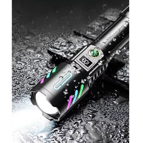 Ручний ліхтарик 1143-PM10-TG zoom LCD Type-C + PowerBank.(1x18650) 5 режимів