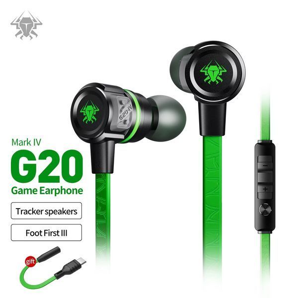 Дротові ігрові навушники Plextone G20 з мікрофоном для ПК і телефона (Зелений)