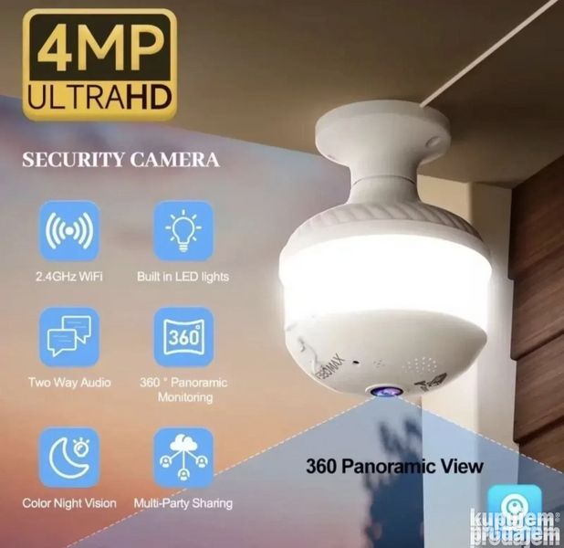 Wi-Fi IP-камера видеонаблюдения 4MP Ultra HD 360 &deg; с LED-подсветкой