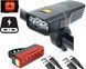 Велоліхтар + габарит QX-T3306 (3xXML-T6 + габарит-6SMD) + PowerBank + microUSB (3 режими та 4 режими)