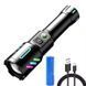 Ручний ліхтарик 1143-PM10-TG zoom LCD Type-C + PowerBank.(1x18650) 5 режимів