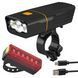 Велоліхтар + габарит QX-T3306 (3xXML-T6 + габарит-6SMD) + PowerBank + microUSB (3 режими та 4 режими)