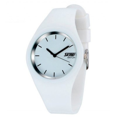 Жіночий оригінальний наручний годинник Skmei 9068 Rubber (Білий)