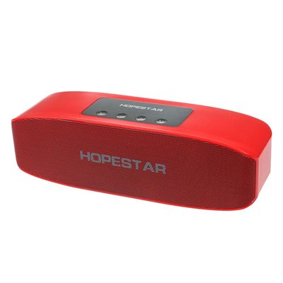 Портативна вологозахищена стерео колонка Hopestar H11 (Bluetooth, MP3, FM, AUX, Mic) Червоний