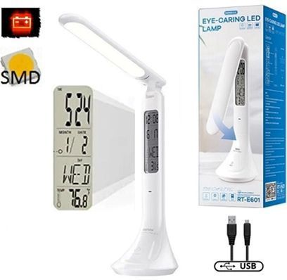 Настільна лампа Remax RT-E601 сенсорний екран microUSB (Біла)