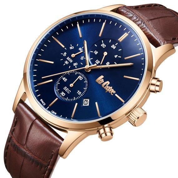 Годинник чоловічий наручний Lee Cooper Leather (Коричневий)