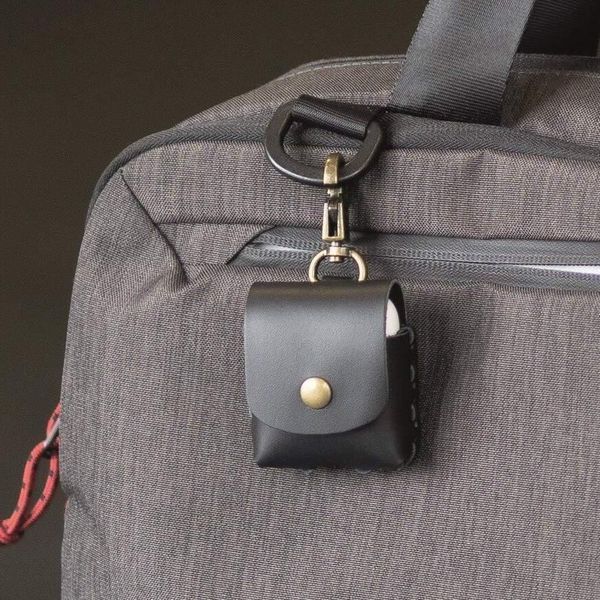 Чохол для навушників Troika Airpods натуральна шкіра Чорний