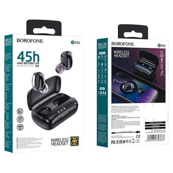 Беспроводные Bluetooth наушники Borofone BE55 (Черный)