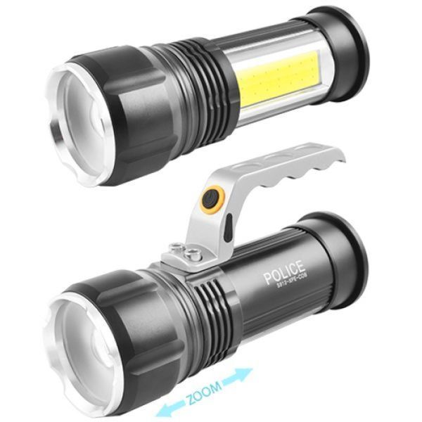 Переносний ліхтар Bailong S912 XPE+COB 1,28KW + zoom + Зу220/12В + 2x18650