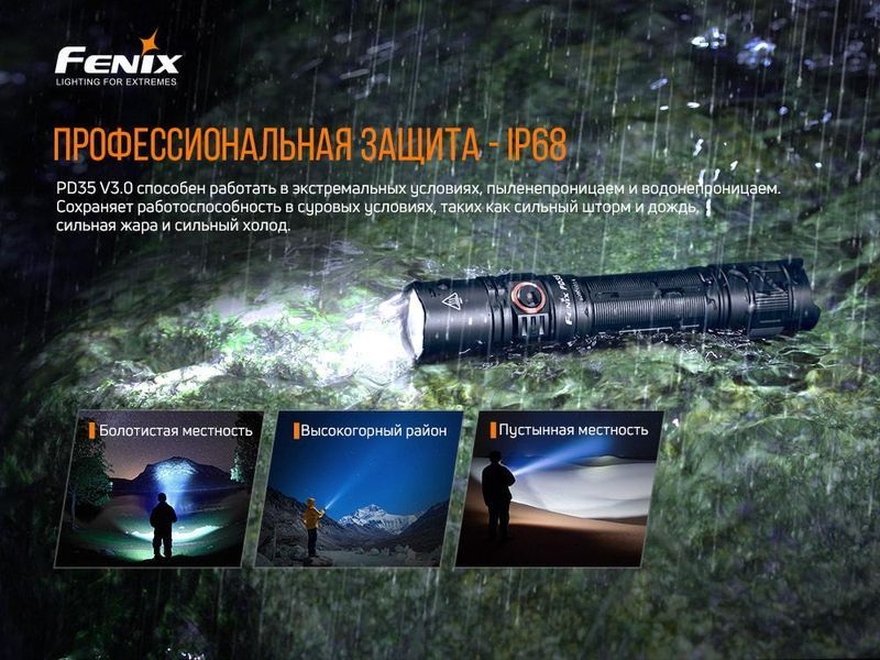Тактичний ручний ліхтарик Fenix PD35 V3.0 1700лм Micro-USB (Чорний)